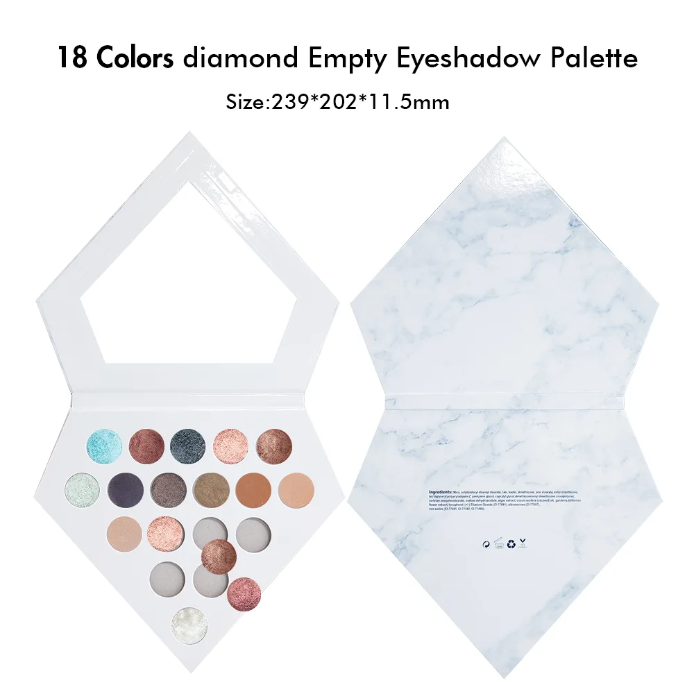 18 kleuren Private Label Oogschaduw DIY Palet Aangepast logo Langdurig Waterdicht Glitter Matte Shimmer Make-up Wreedheidsvrij