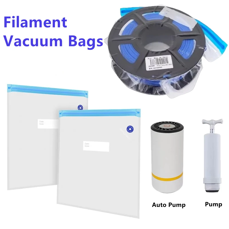 Sacs de stockage sous vide pour filament d'imprimante 3D PLA ABS TPU PETG 1KG – Gardez les matériaux au sec, évitez l'humidité, sacs de conservation pour consommables