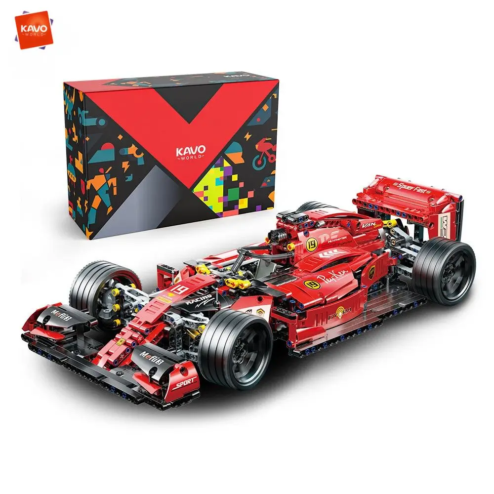 

Конструктор KAVOWORLD 1137 деталей: высокоскоростная гоночная машина 1:10, красный суперкар, детализированный набор, развивающие игрушки, идеальный STEM-подарок