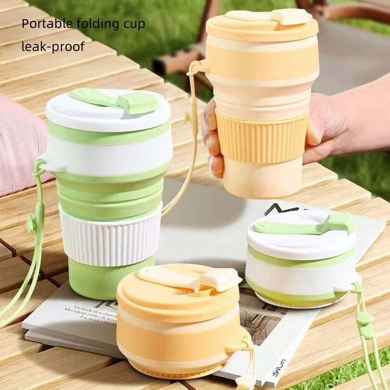 

350ml Portable Silicone Water Cup for Travel And Camping Portable Compression Folding Telescopic Outdoor Foldable Water Cup