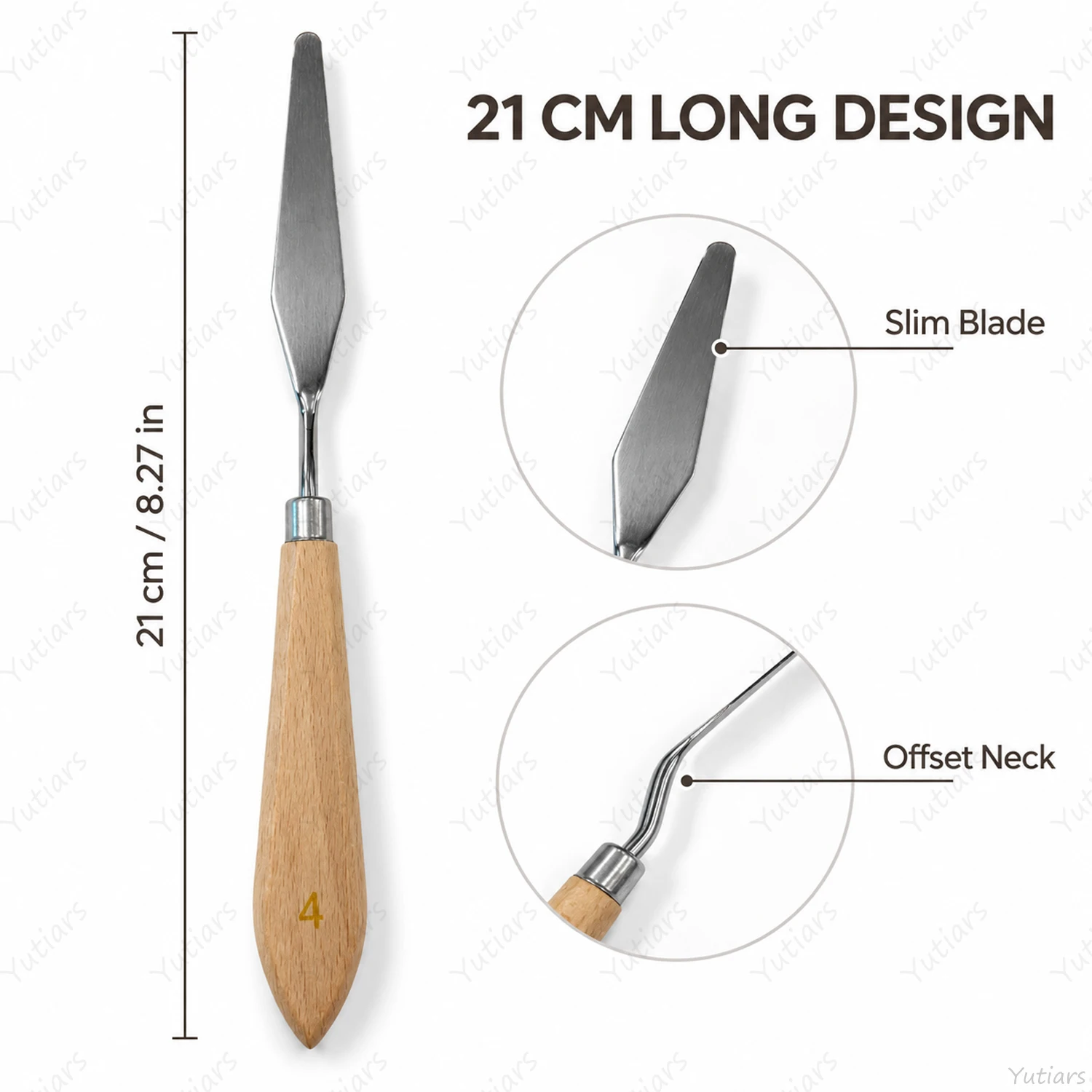 1/2pcs Artist Palette Knife Stainless Steel Painting Spatula Wood Handle for Oil Acrylic Color Mixing Texture Art Supplies