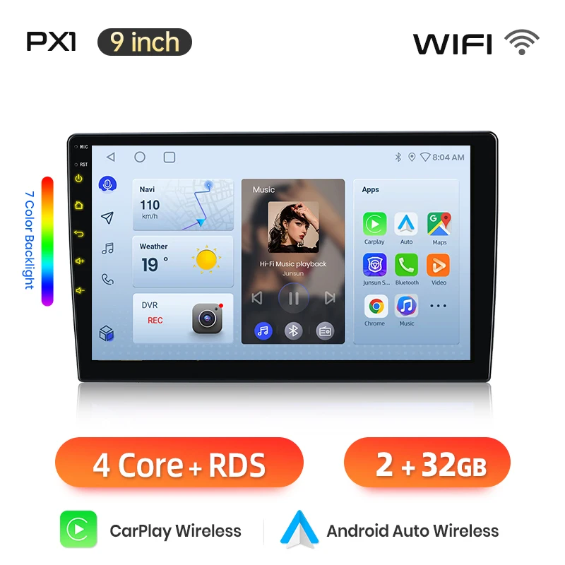 AWESAFE Draadloze CarPlay Android Auto Radio voor Audi A3 8P 2003 2004 2005-2013 Auto Intelligent Systemen RDS GPS FM BT DSP SWC