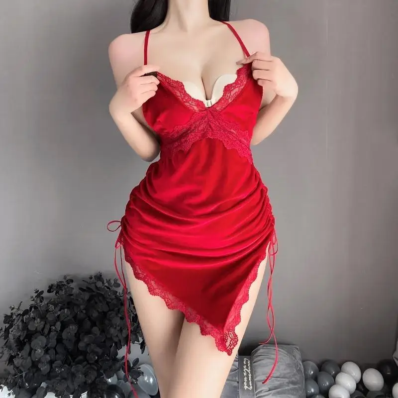 

Очаровательное эротическое белье бархатное ночное рубаш