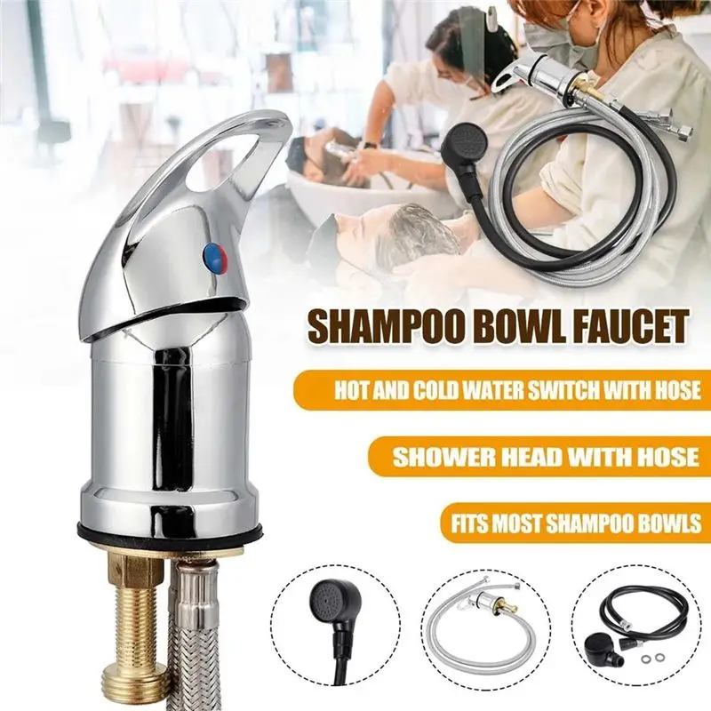 A67P-Water Faucet Set, Salon Shampoo Bowl Faucet And Sprayer Kit With Sprayer Hose, Home Salon Spa Hot Cold Mixer