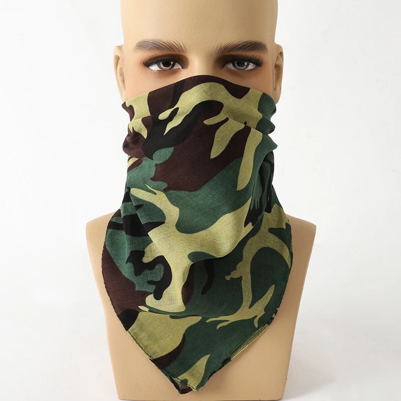 Men Women Tactical Scarf Cotton Bandana Hairband Camouflage Biker Sports Headwear Wrist Mask Head Wrap Outdoor