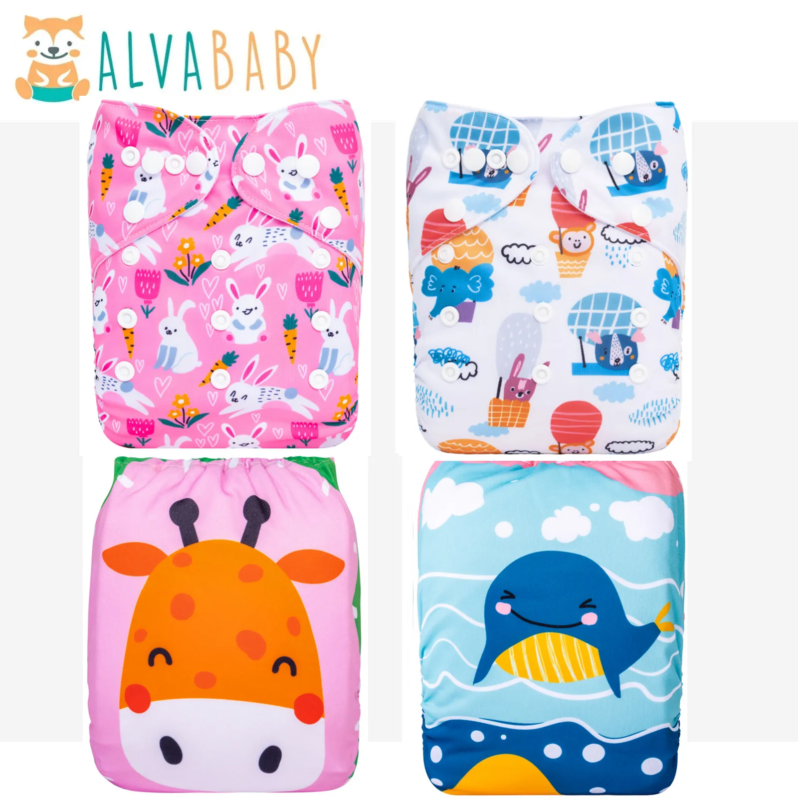 

ALVABABY 1pc Reusable Diaper Shell for Baby 3-15kg Washable Baby Cloth Nappy Shell with One Pocket Eco-friendly Diaper Shell