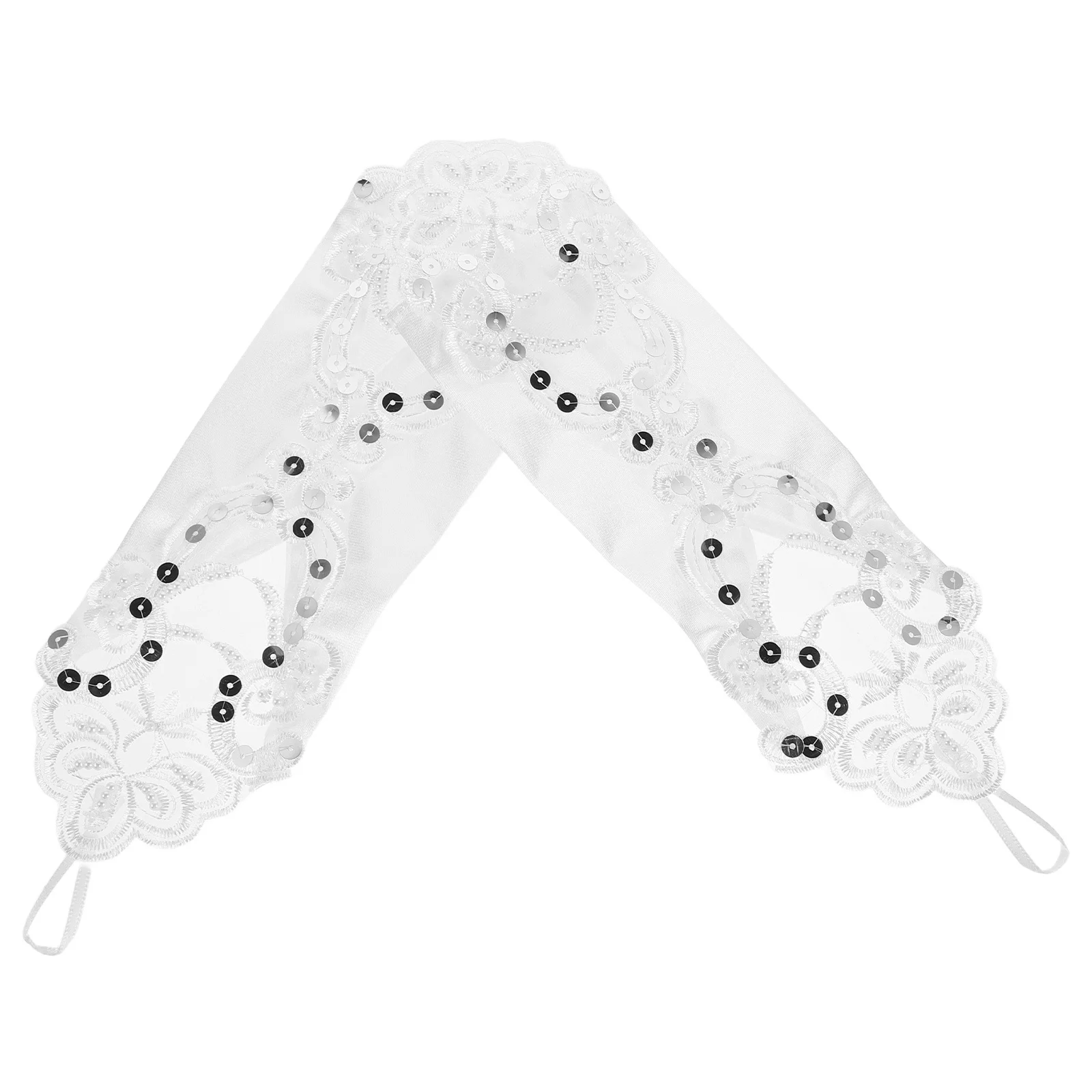 

1Pair Bridal Wedding Gloves White Lace Fingerless Elegant Floral Lace Arm Sleeves Bride Dress Accessory Wrist Sleeves