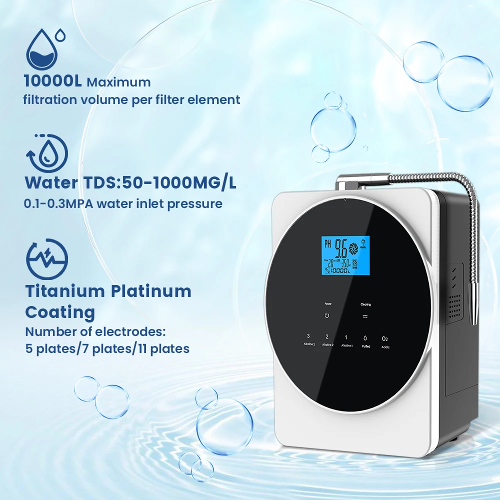 India Hot Sale Japan Technology Kangen Water Ionizer Platinum Coating 11 Plate Kangen Alkaline Water Filter