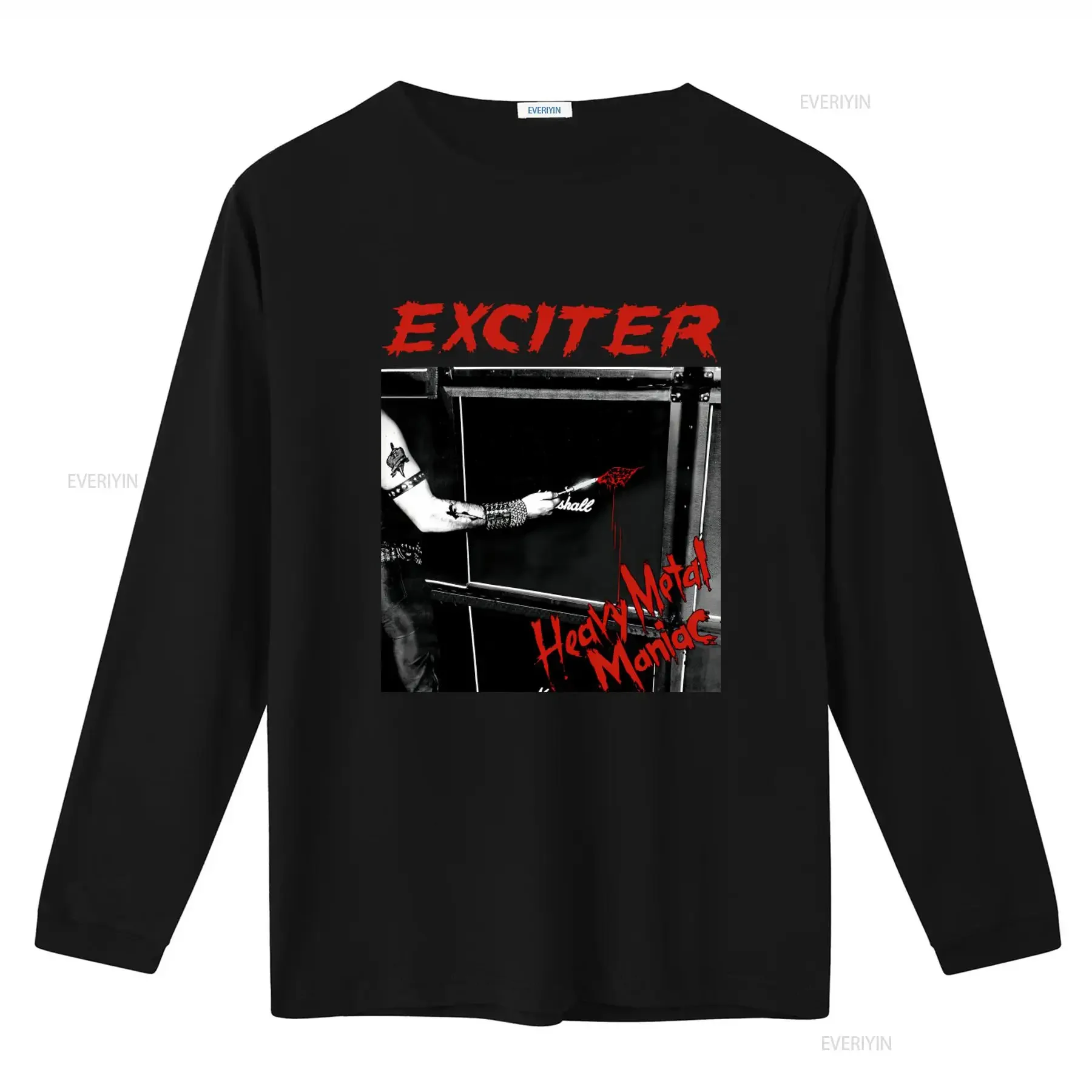 Exciter Heavy Metal Maniac Music T Shirt for Rock Fans vintage Washed fashion Breathable streetwear Stretched graphic Soft
