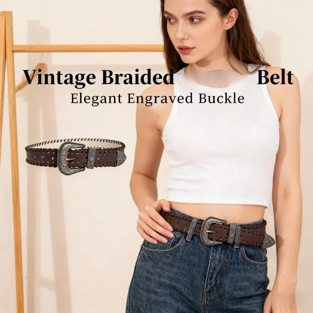 شخصية خمر الخيوط حزام جديد لون القهوة الخصر الديكور خمر حزام متعدد الاستخدامات