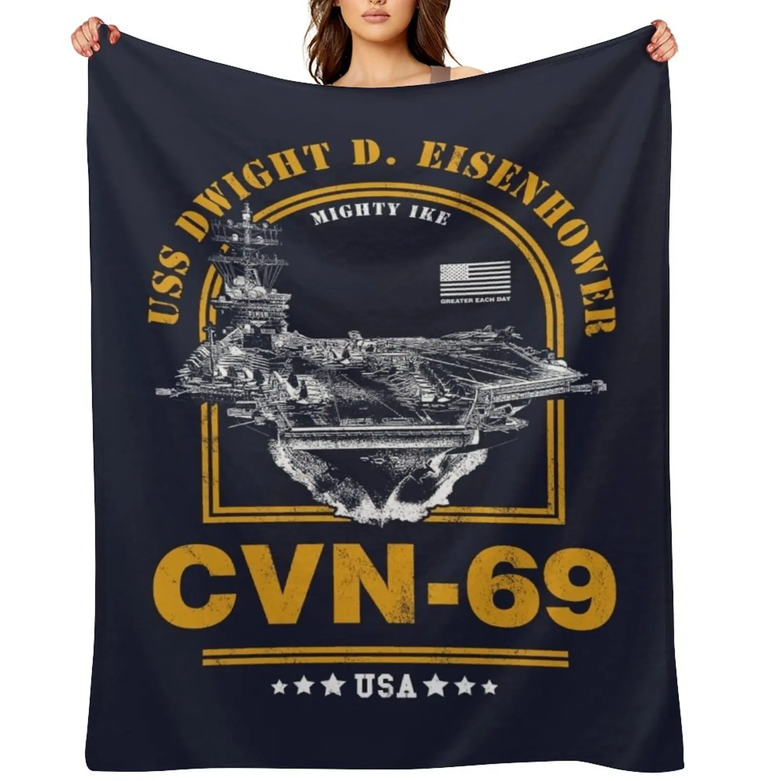 

CVN-69 USS Dwight D. Eisenhower Throw Blanket Furrys Luxury Brand Baby Bed Blankets