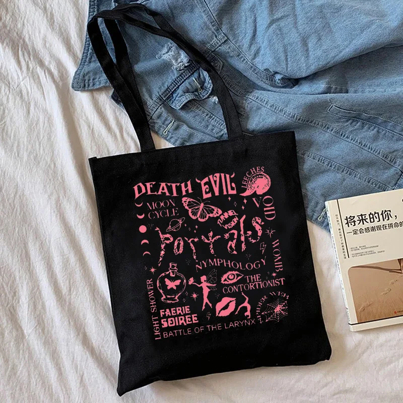 Gothic Hot Sale Melanie Martinez  Shopping Bag Eco Manga Tote Harajuku Shopper Bag Women Canvas Shoulder Bag