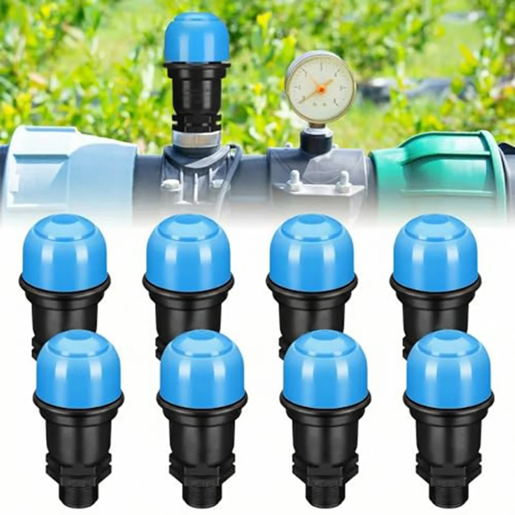 8 Pack 3/4 Inch 1'' PP Air Release Valve Vacuum Relief Bleeder For Irrigation Drip System Garden Agriculture Water Tool