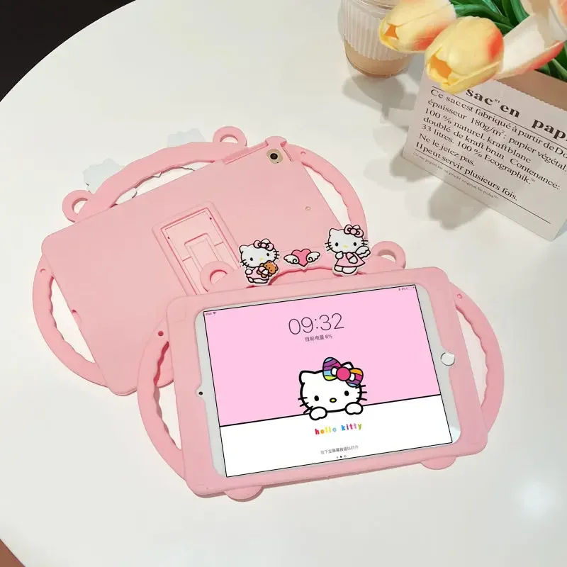 Sanrio Hello Kitty Case For iPad 5th 6th Gen Cover 10th Pro 11 2020 2021 Mini 6 5 4 10.5 Air 2 3 4 Silicone Case with Handle