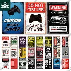 Putuo Decor Funny Gamer Vintage Tin Sign Plaque Metal Poster Retro Gaming Room Wall Art Painting for Home House Decoration