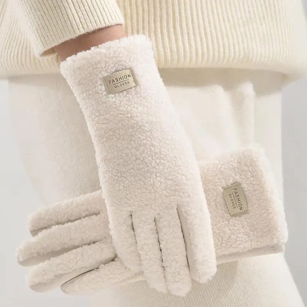 الشتاء الصوف الشتاء قفازات دافئة ملموس شاشة القيادة القفازات يندبروف سميكة لينة قفاز Coldproof قفازات كاملة الأصابع