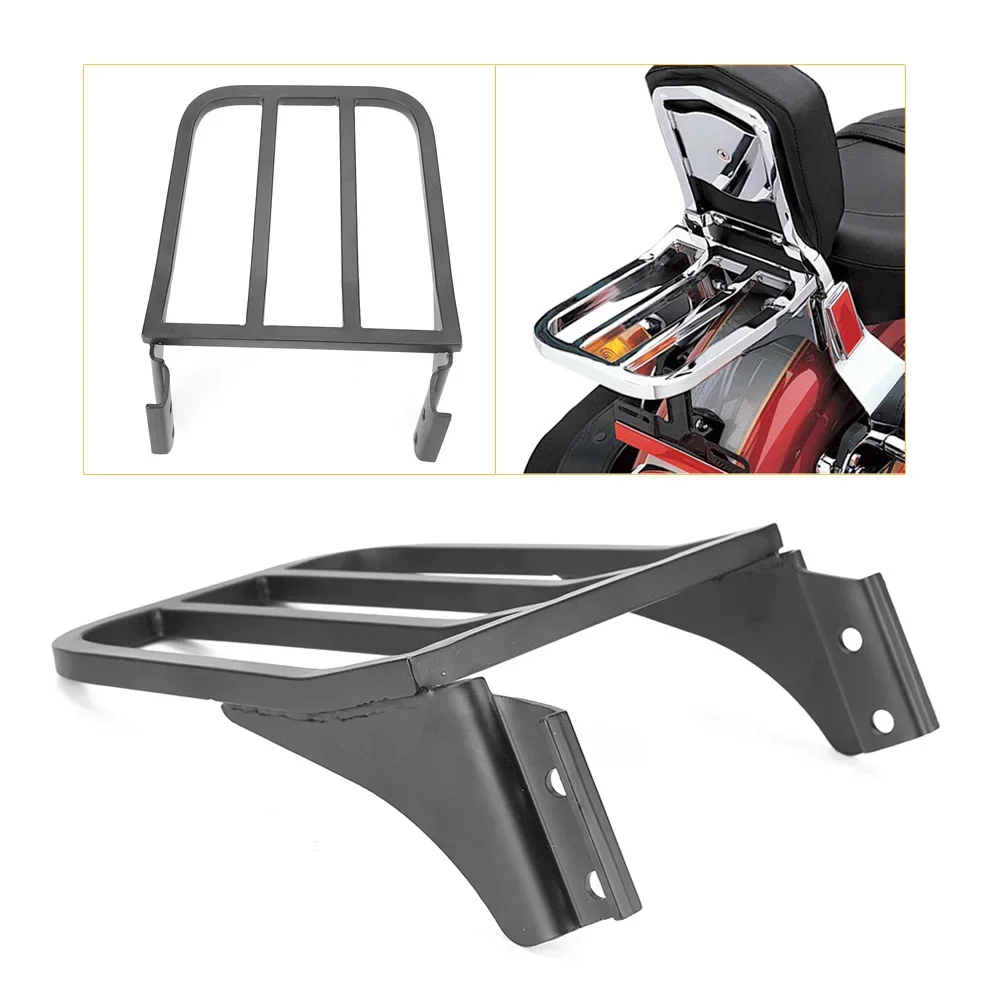 Black/Chrome Motorbike Steel Sissy Bar Backrest Luggage Rack Back Rest For Harley Sportster XL 883 1200