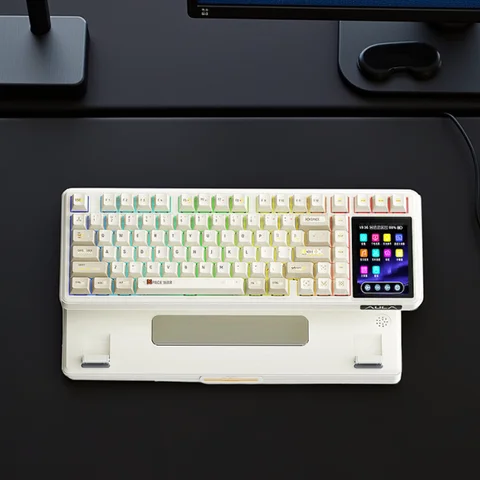 AULA L99 clavier mécanique à écran Intelligent Bluetooth sans fil Tri-mode clavier d'ordinateur portable de jeu de nuit 8000mAh interrupteur goutte de pluie