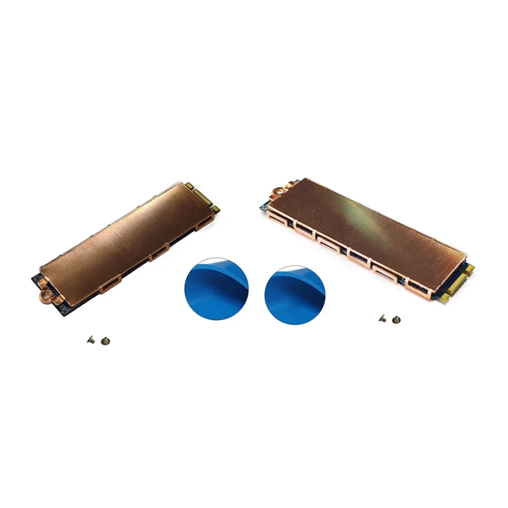 Copper M.2 SSD Cooler Radiator with Thermal Silicone Pad Metal Solid State Hard Disk Cooler Replacement Parts Laptop Accessories
