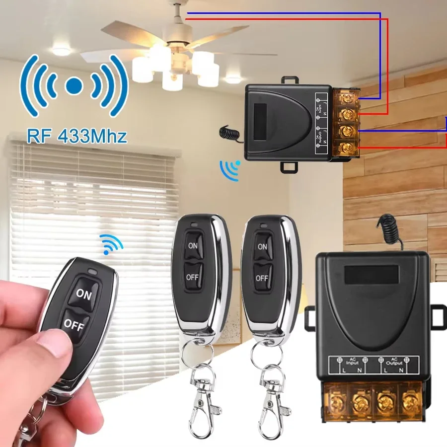 AC220V Hign Power On Off التحكم عن بعد 433Mhz التحكم عن بعد التبديل الارسال لمحرك مضخة المياه LED/الأجهزة الكهربائية