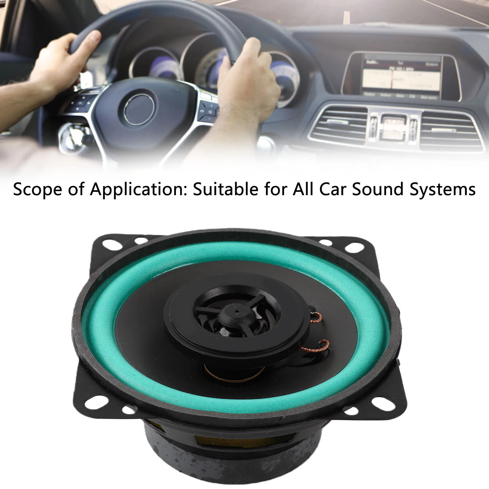 4 Inch Car Speakers 100W High Power Mid Range Stereo High Sensitivity Car Coaxial Speaker for Car Sound Systems Vehicle Speaker