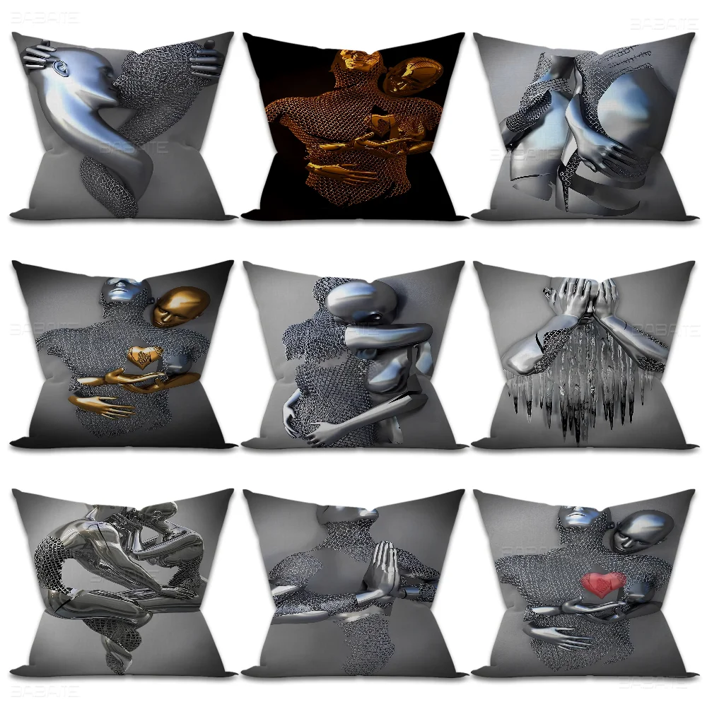 Metal Figure Statue Art Personalized Pillow Cover Kids Bedroom Wild Party Decor Pillowcase Kid Birthday Shower Gift