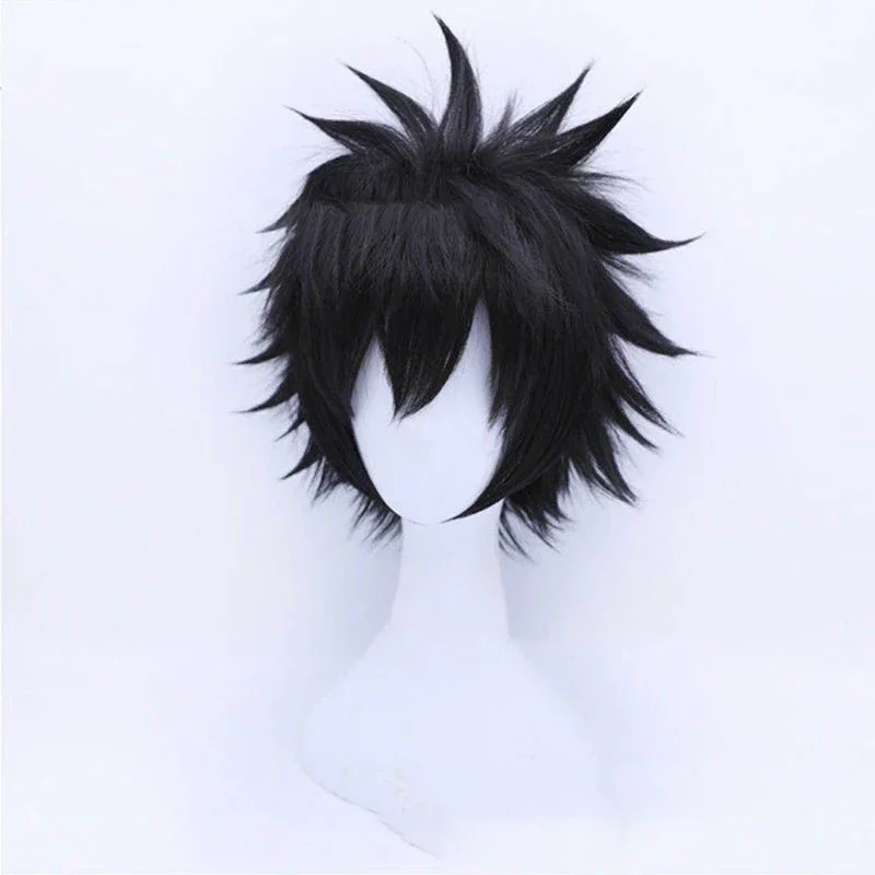 Cosplay My Hero Academy Wig Human Hair Cremation Black Man Short Hair Personality Hairstyle Simulated Hair Daily Wear Full Wigs