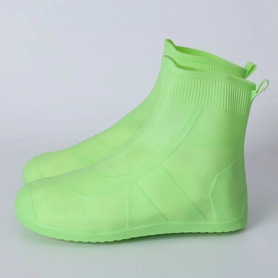 

2025 spring rain shoes cover women men covers reusable shoes top quality TPE durable double bottom overshoe elastic shoe covers