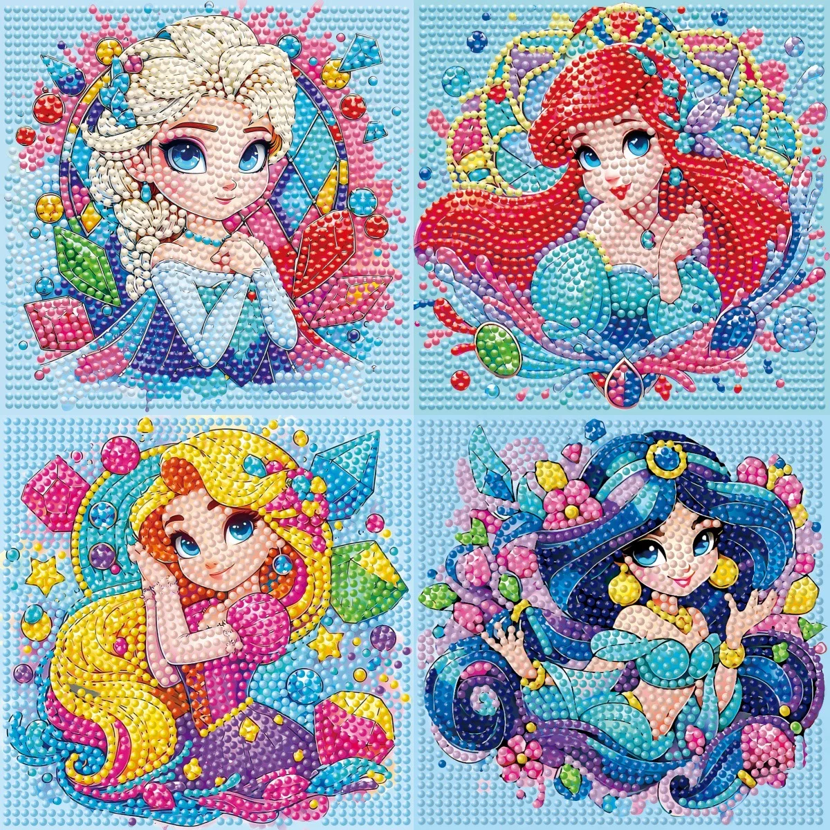 

Disney Creative Home Decoration Painting Cute Elsa Princess Children's Handmade DIY Crystal Diamond Cross Embroidery Frame Kit
