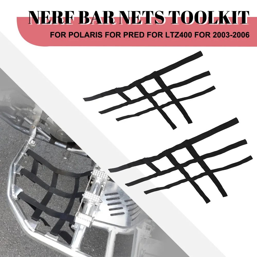 

2024 FOR Polaris Predator 500 Nerf Bar Nets Waterproof Nylon ATV Toolkit For Polaris For Pred For Suzuki LTZ400 For 2003-2006
