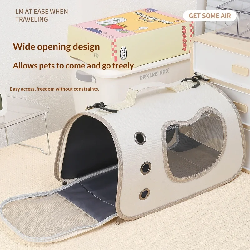 Transportín plegable para gatos transpirable con apertura lateral - imagen 3
