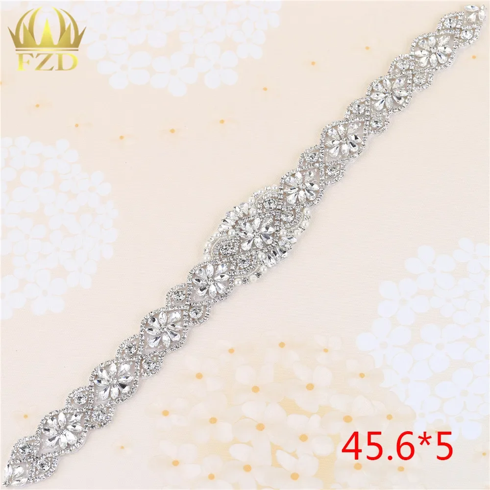 FZD 30 Wholesale Rhinestone Applique for Wedding Dress Bridal Crystal Applique Different Size Color Dress Rhinestones for Crafts