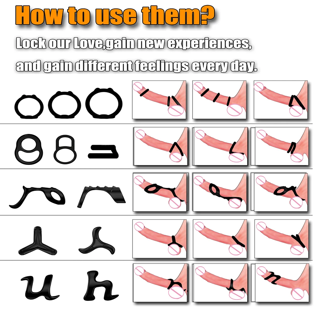 Penis Ring Silicone Cock Rings Delay Ejaculation Scrotal Binding Ball Stretcher… - Image 2