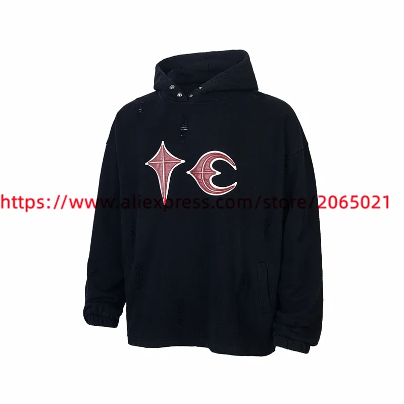 2024ss Tear Hole Logo Thug Club Hoodie Men Women 1:1 Best Quality Oversize Hooded