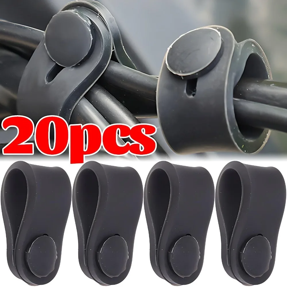 Motorcycle Clutch Cable Tie Rubber Wire Organizer Black Strap Ebike Scooter Auto Car ATV Harness Routing Fastener Retaining Band