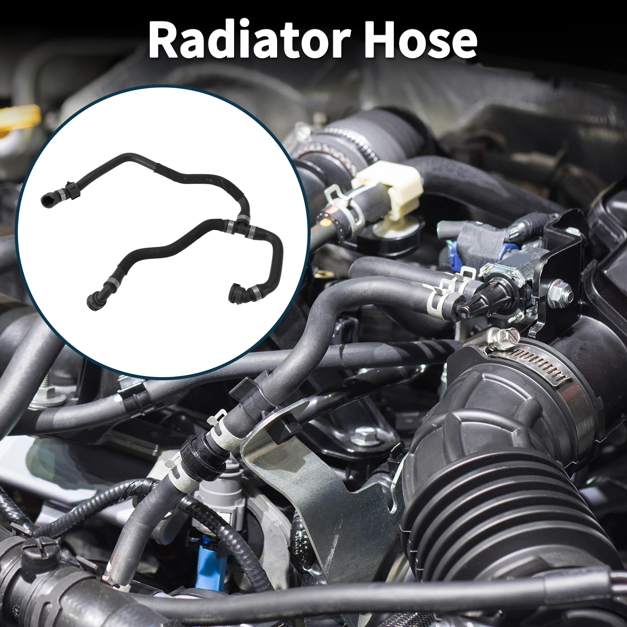 UXCELL المبرد خرطوم سخان خرطوم المبرد المخرج خرطوم الأنابيب لسيارات BMW X3 18-21 No.17127535536 المطاط أنبوب التبريد الأسود 1 قطعة #2