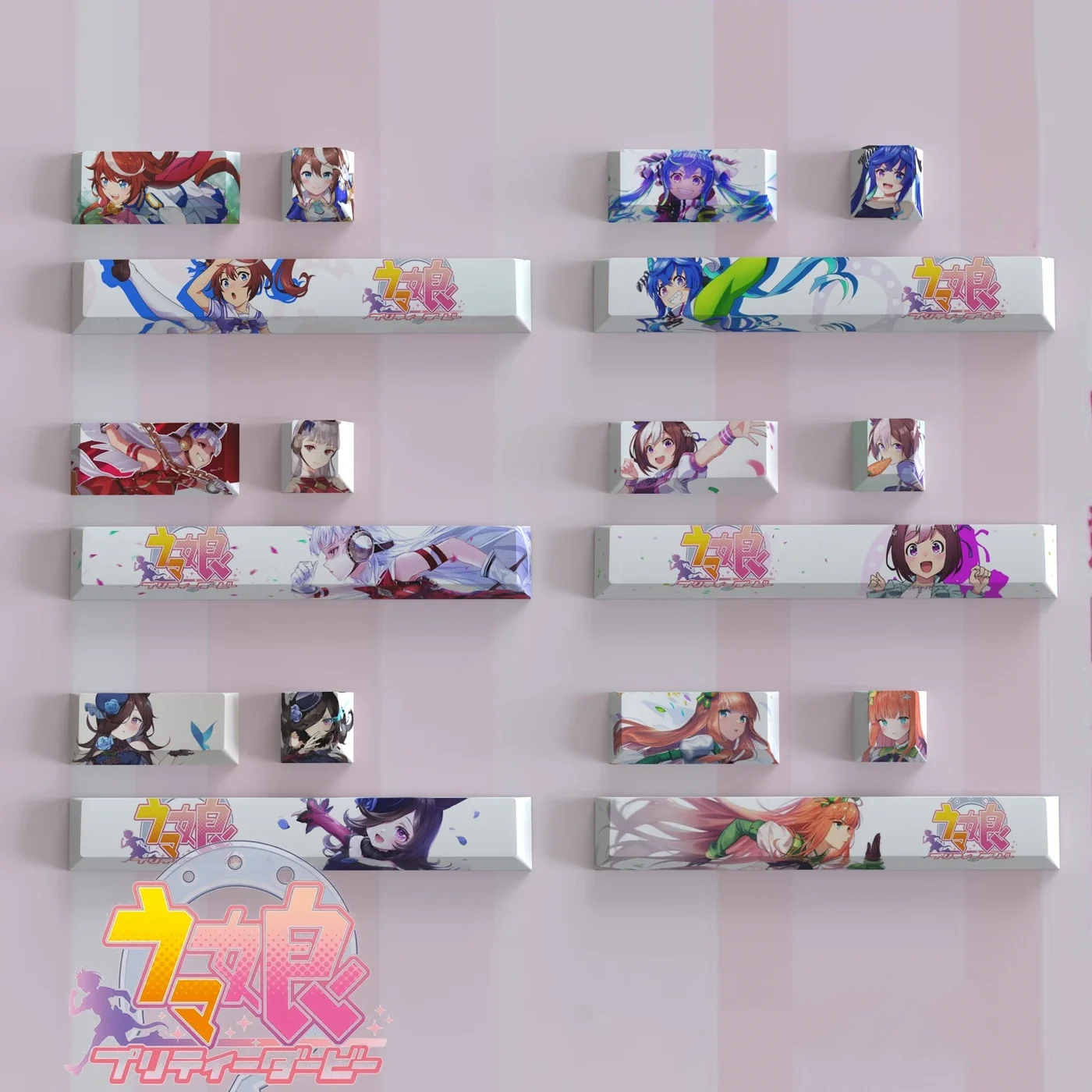 3 Keys/set Pretty Derby Keycaps 6.25U Space Bar ESC 2.25U Enter Keycaps PBT Dye Subbed Anime Gaming Keycap Cherry Profile