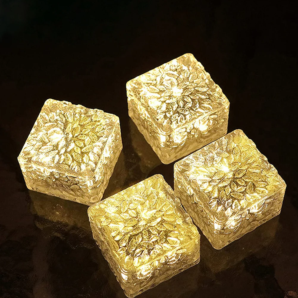 

Cube Lights Plastic Powered Garden Outdoor Decorative Pathway Lighting Solutions Transparent Brick Design Easy