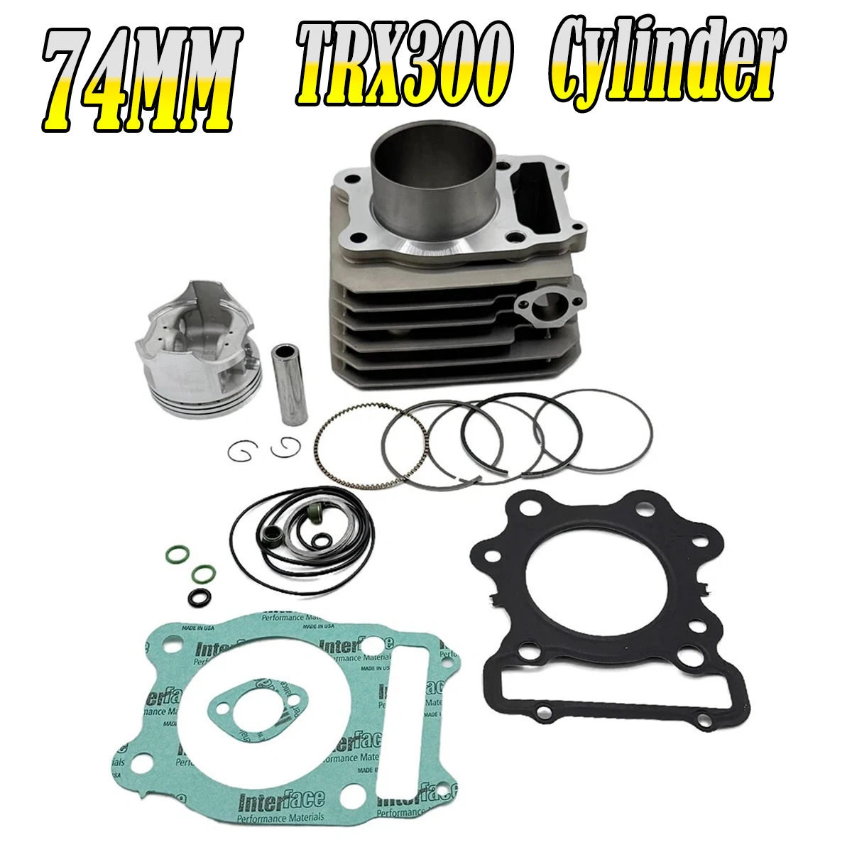 Kit de juntas de pistón de cilindro de motor de 74MM para Honda ATV TRX300 2x4 Fourtrax 300 4X4 TRX300FW 1988-2000 12100-HC4-000 12100HC4000