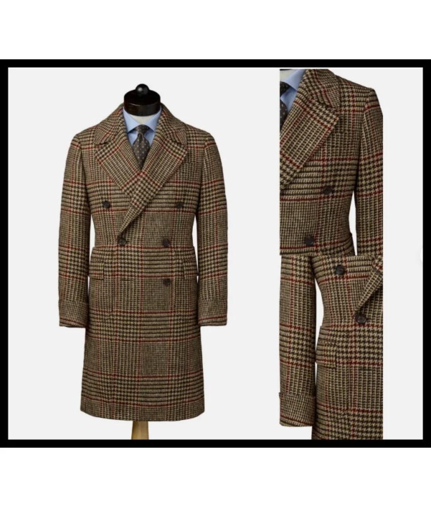 

Осенне-зимнее пальто в европейском и американском стиле, винтажное свободное мужское пальто в клетку; Traje de Hombre Elegante boda.