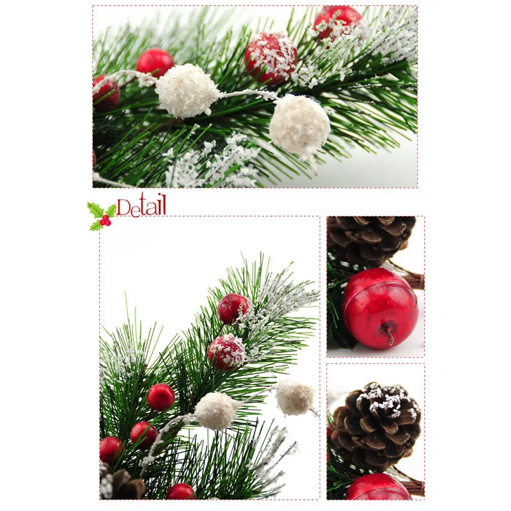 

8pc Christmas Glitter Leaf Picks Pine Cones Red Faux Holly Berries Holiday Decorations Wreaths Centerpieces Crafting Projects