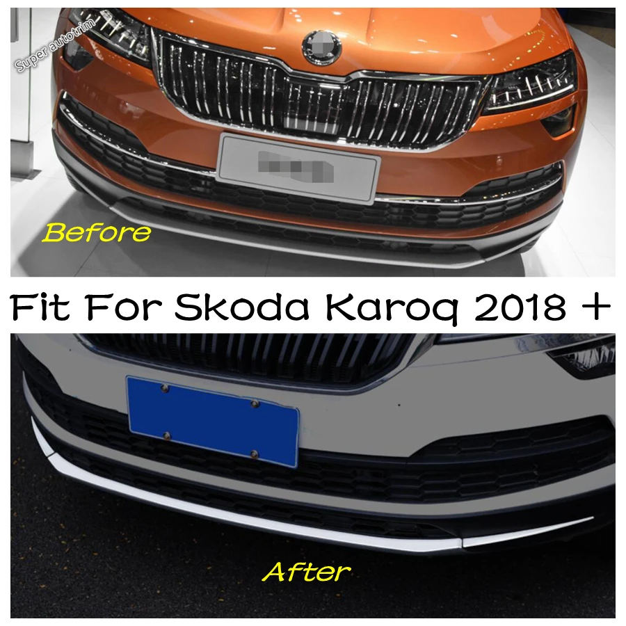 

Front Bumper Splitter Sill Stripes Cover Protective Lips Trim Car Exterior Accessories 3PCS Fit For Skoda Karoq 2018 - 2020