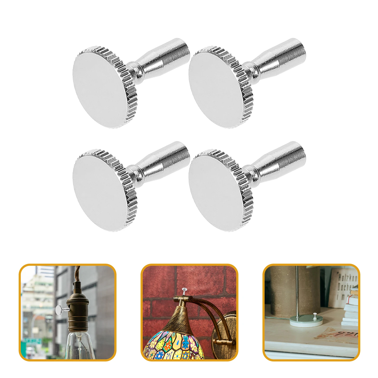 

4pcs Lamp Switch Replacement Metal Light Socket Knob Durable Copper Turn Switch Handle For Standard Lamp Holders Adjustable