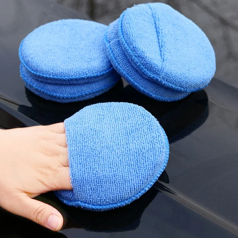 

1PC 12*2CM Ultra fine fiber towel construction sponge pocket sponge block car beauty cleaning polishing circular sponge wipe