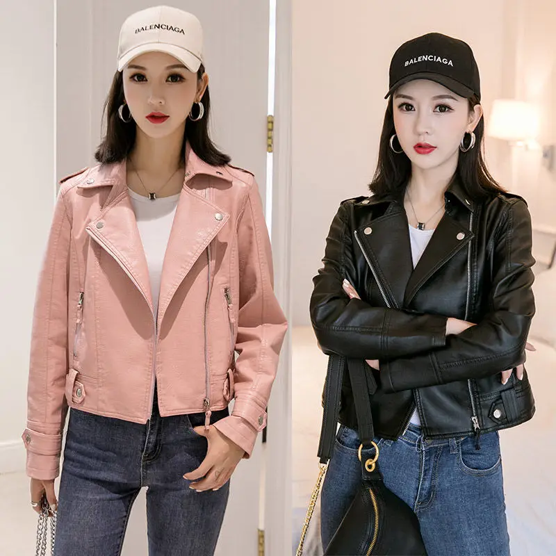 

Small Leather Coat Women's Short 2023 Latest Spring and Autumn Korean Version Slim Fit and Age Reducing Leather Jacket