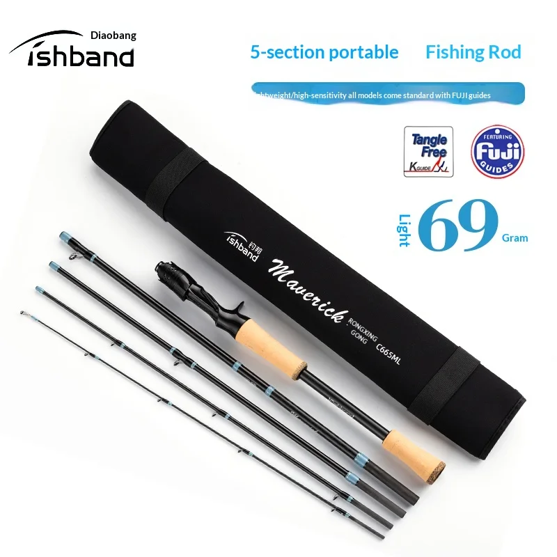 Fishing State Lone Ranger 5-teilige tragbare Roada Rod Full FUJI Guide Ring Travel Rod Universal Bug Rod