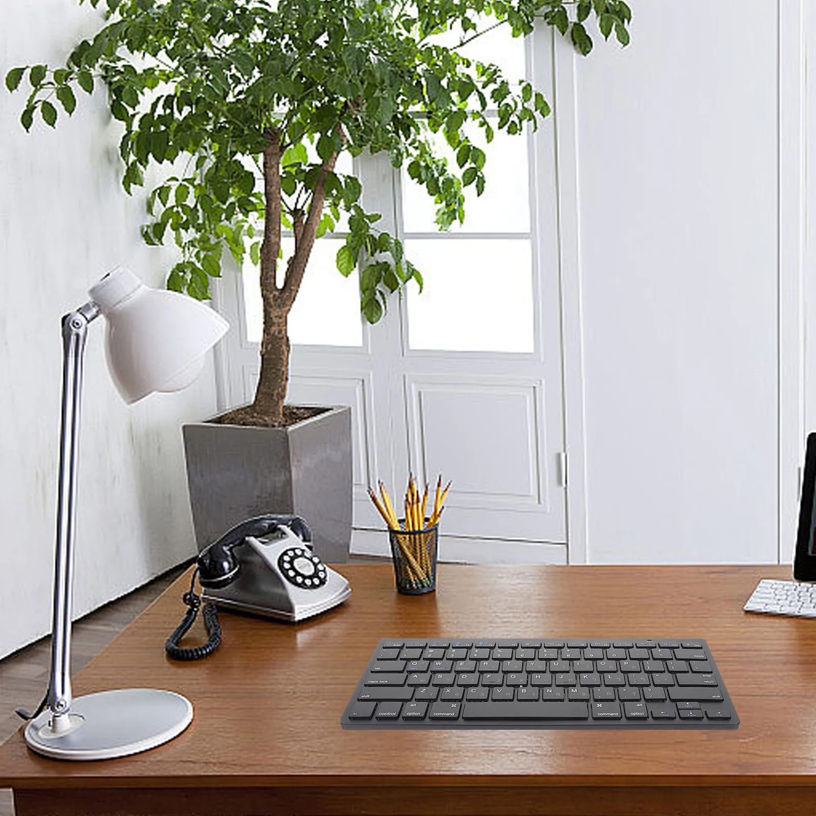 

Hebrew Keyboard Wireless X5 Black Full Size Silent Low Noise Multimedia Laptop Computer Accessory Portable Compact Office Work