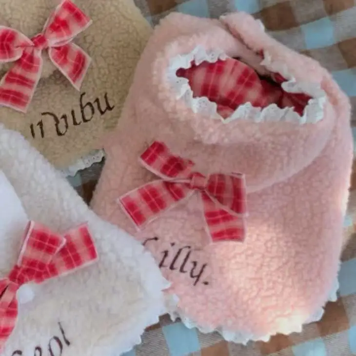 الحيوانات الأليفة الخريف/الشتاء الضأن الصوف عباءة الشتاء سميكة القوس معطف تيدي هوديي معطف الكلب الملابس للكلاب الصغيرة جرو الملابس #2