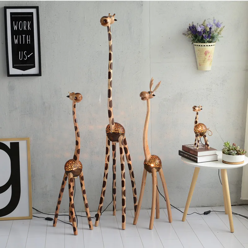 Creative desk lamp night light, giraffe gift, coconut shell lamp, bedroom bedside