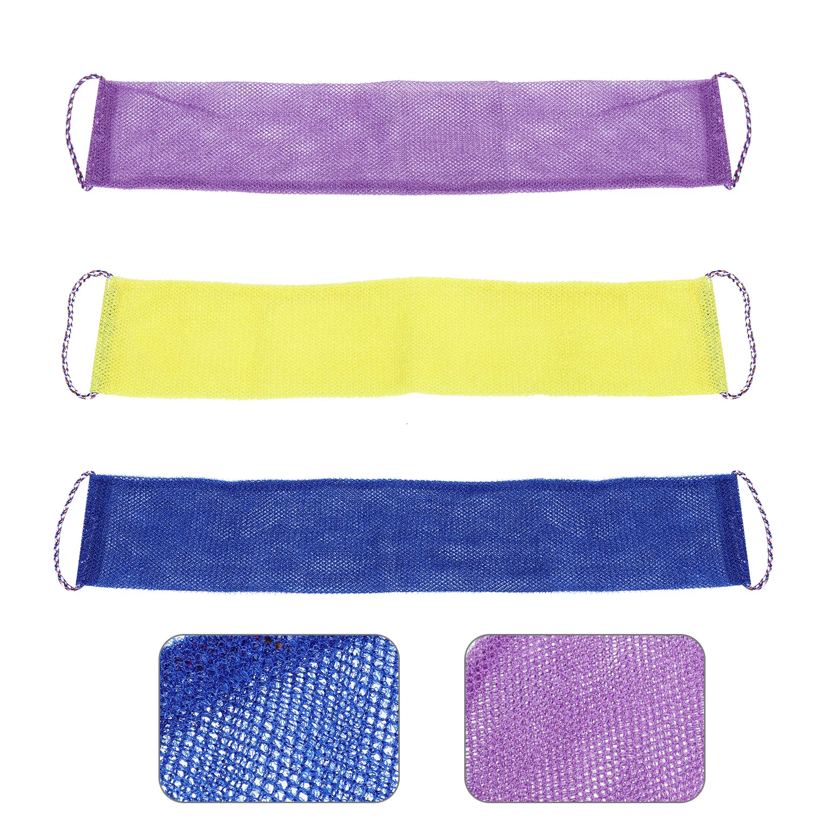

3Pcs Exfoliating Back Scrubber Shower Strap Body Bath Brush Long Back Washer Relax Massage Skin Care for Men Women